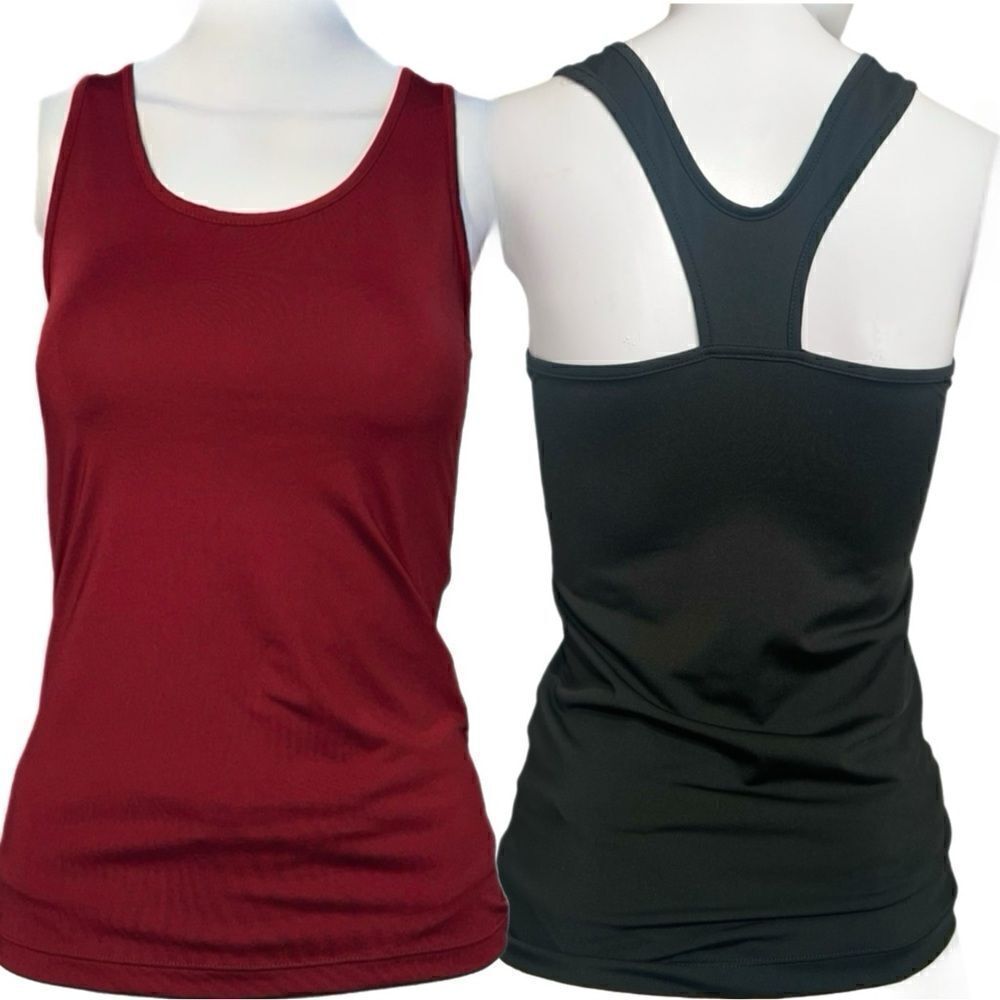 Fitted Racerback Tank Bundle (XS)-Burgundy/Black